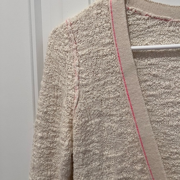 Free People Cream Long Button Up Cardigan Sweater Cottagecore Coquette Boho Y2K - Picture 4 of 10